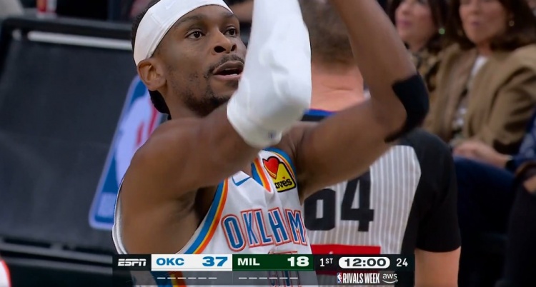 足球投注-一节打花？亚历山大造杀伤两罚中一 雷霆领先雄鹿20分